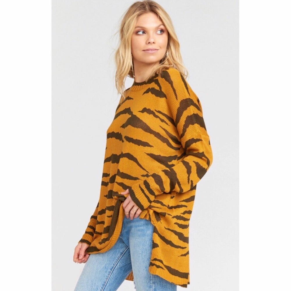 NWOT SHOW ME YOUR MUMU | Women’s Great Tiger Knit Bonfire Sweater XS $14… - Picture 4 of 6